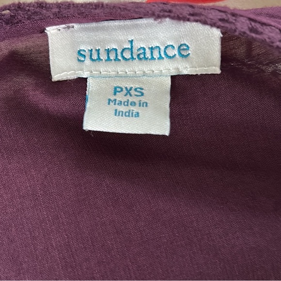 Sundance Eggplant Purple Embroidered Eyelet Puff Sleeve Button Front Top - XS - Picture 12 of 14